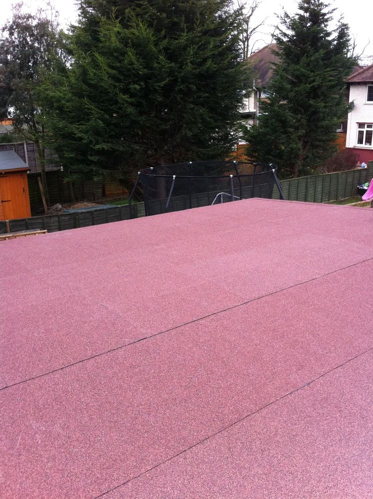 Finished mineral felt flat roof