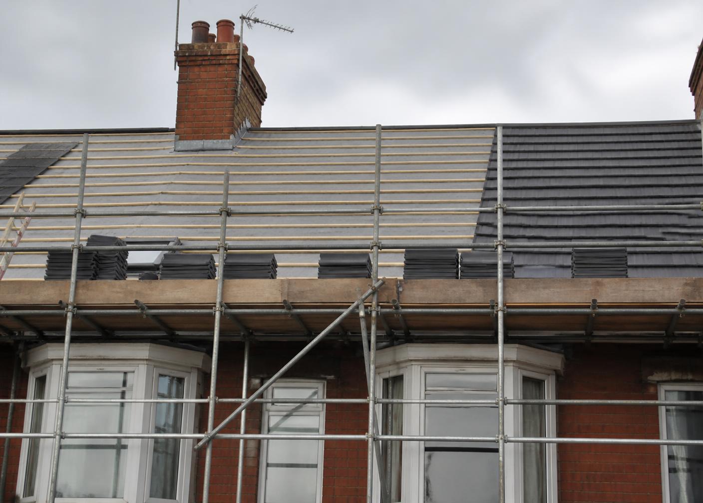 Full re-roof in progress